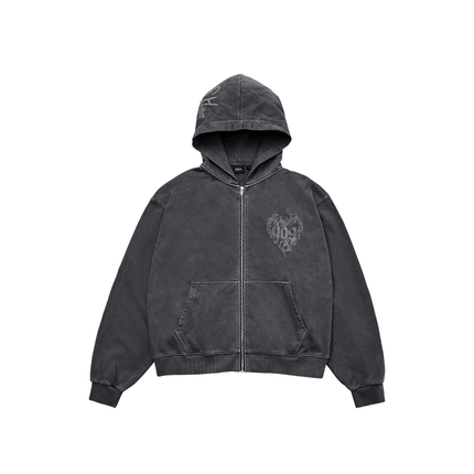 ENHYPEN - ARTIST MADE COLLECTION BY ENHYPEN OFFICIAL MD 109 ZIP UP HOODIE CHARCOAL BY SUNGHOON - COKODIVE