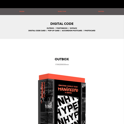 ENHYPEN - MANIFESTO WORLD TOUR IN SEOUL DIGITAL CODE + DVD SET - COKODIVE