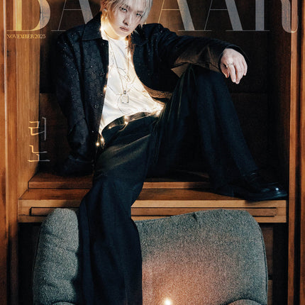 STRAY KIDS LEE KNOW - BAZAAR MAGAZINE 2025 NOVEMBER ISSUE COVER C - COKODIVE