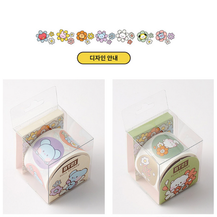 BT21 MININI HAPPY FLOWER ROLL GIFT PACKAGE STICKER - COKODIVE