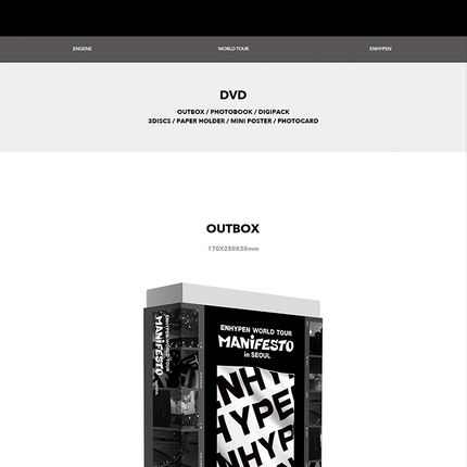 ENHYPEN - MANIFESTO WORLD TOUR IN SEOUL DVD - COKODIVE