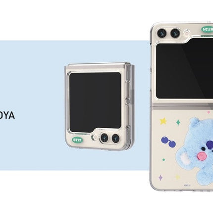 BT21 FLUFFY GALAXY Z FLIP5 CLEAR SLIM CASE - COKODIVE