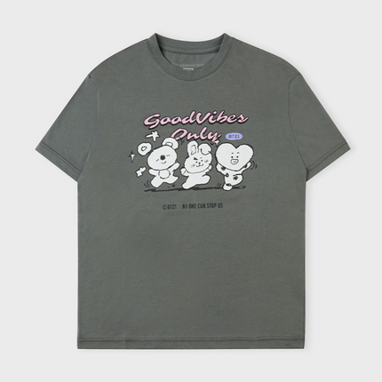 BT21 BASIC DRAWING SHORT SLEEVE TSHIRT UNIT VER.2 GRAY - COKODIVE