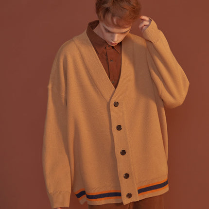 SEVENTEEN JEONGHAN PICK - BLOND9 THREE LINE KNIT CARDIGAN BEIGE - COKODIVE