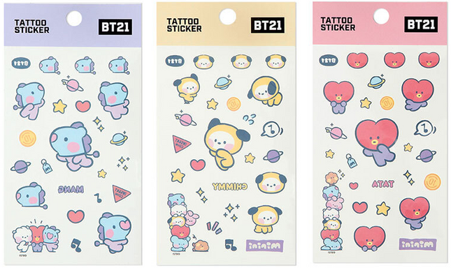 BT21 MININI COLOR TATTOO STICKER - COKODIVE