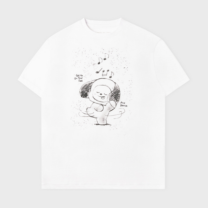 BT21 BASIC DRAWING SHORT SLEEVE TSHIRT WHITE CHIMMY - COKODIVE