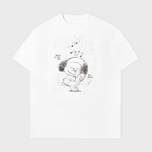 BT21 BASIC DRAWING SHORT SLEEVE TSHIRT WHITE CHIMMY - COKODIVE