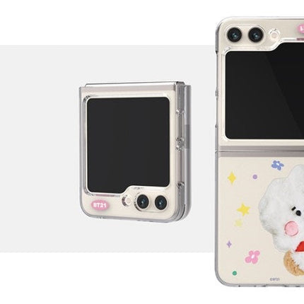 BT21 FLUFFY GALAXY Z FLIP5 CLEAR SLIM CASE - COKODIVE