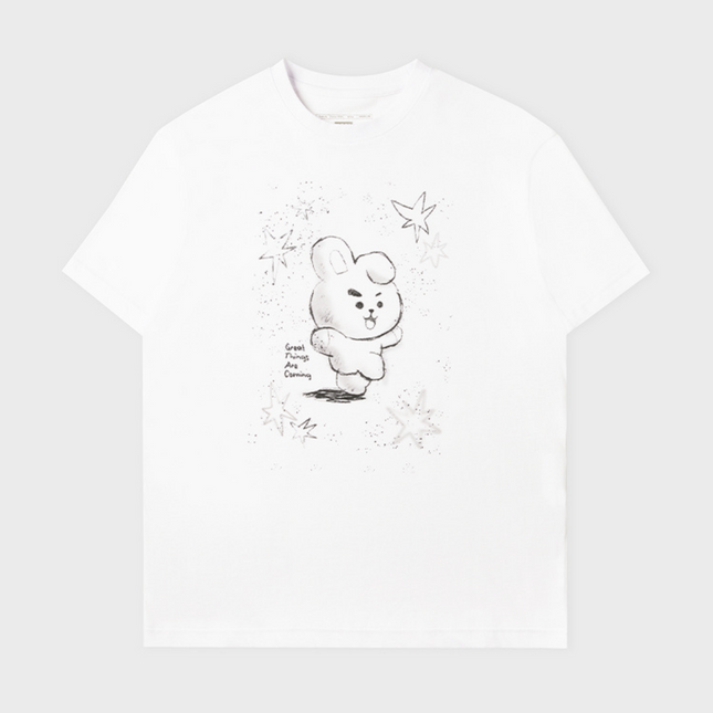 BT21 BASIC DRAWING SHORT SLEEVE TSHIRT WHITE COOKY - COKODIVE