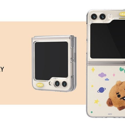 BT21 FLUFFY GALAXY Z FLIP5 CLEAR SLIM CASE - COKODIVE