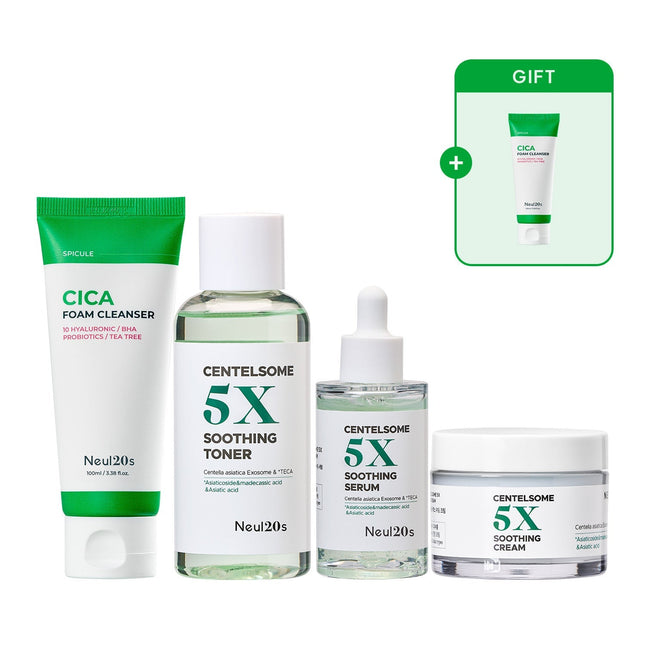 Neul20s CENTELLA SKINCARE SET+(+1 FREE SPICULE CICA FOAM CLEANSER 100ml) - COKODIVE