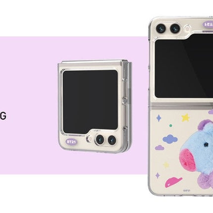 BT21 FLUFFY GALAXY Z FLIP5 CLEAR SLIM CASE - COKODIVE