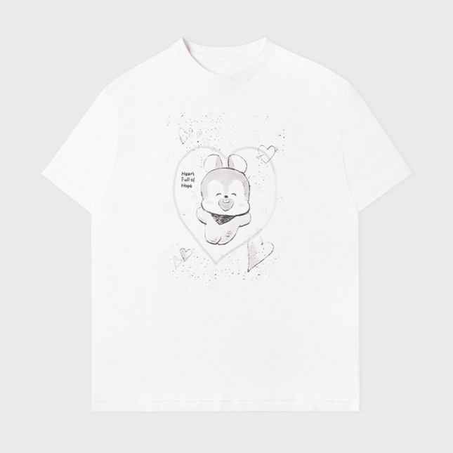 BT21 BASIC DRAWING SHORT SLEEVE TSHIRT WHITE MANG - COKODIVE