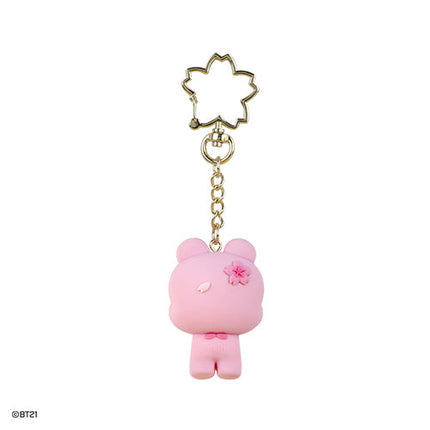 BT21 - CHERRY BLOSSOM LEATHER PATCH FIGURE KEYRING MANG - COKODIVE