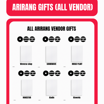 BTS - ARIRANG 5TH ALBUM ALL VENDORS GIFT BUNDLE (18 ALBUMS) - COKODIVE