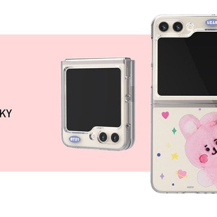 BT21 FLUFFY GALAXY Z FLIP5 CLEAR SLIM CASE - COKODIVE