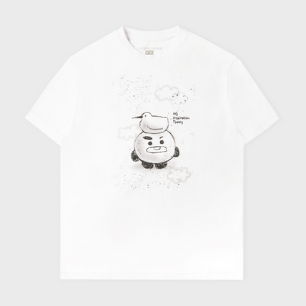 BT21 BASIC DRAWING SHORT SLEEVE TSHIRT WHITE SHOOKY - COKODIVE