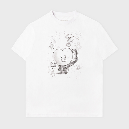 BT21 BASIC DRAWING SHORT SLEEVE TSHIRT WHITE TATA - COKODIVE