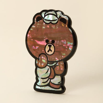 LINE FRIENDS BROWN PENSIVE BODHISATTVA MOTHER-OF-PEARL MAGNET K-SOUVENIR - COKODIVE