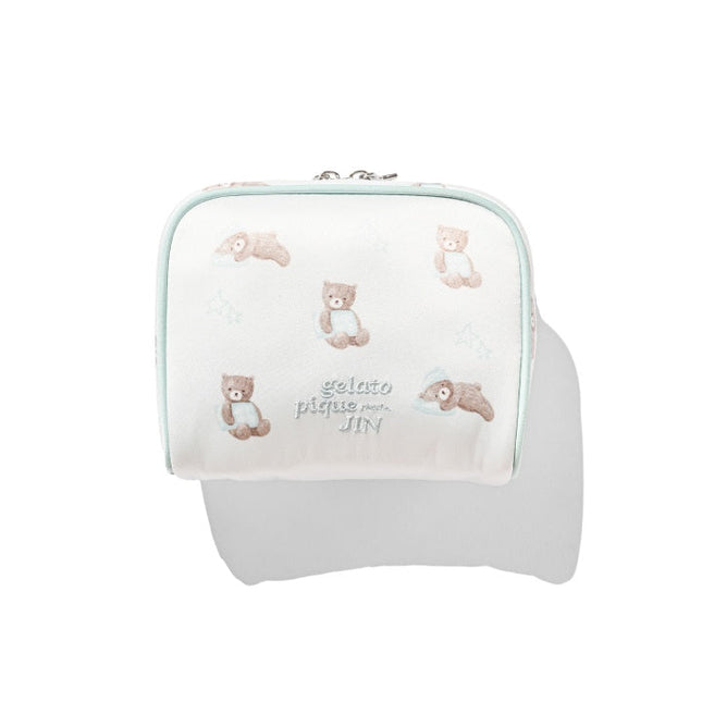 BTS - GELATO PIQUE MEETS JIN OFFICIAL MD BEAR PATTERN POUCH (MINT) - COKODIVE
