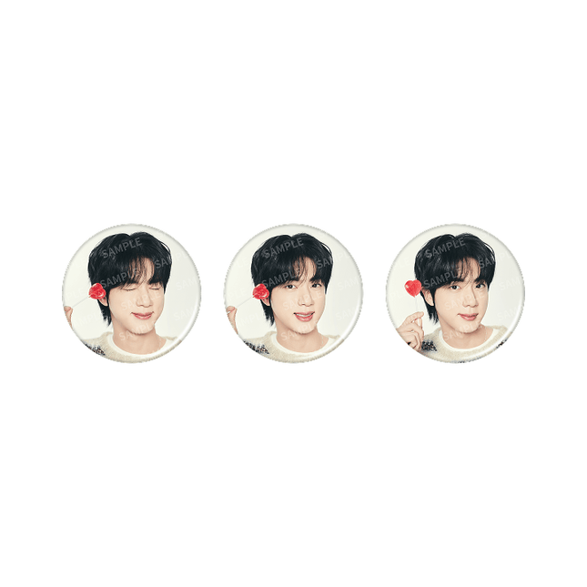 BTS JIN - RUNSEOKJIN OFFICIAL MD CAN BADGE SET (PHOTO VER.) - COKODIVE