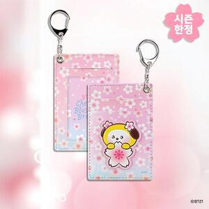 BT21 - CHERRY BLOSSOM LEATHER PATCH CARD HOLDER CHIMMY - COKODIVE