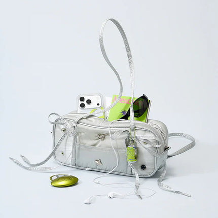 AESPA - COLLER AESPA EDITION COLLER BAGUETTE BAG PEARL GRAY - COKODIVE