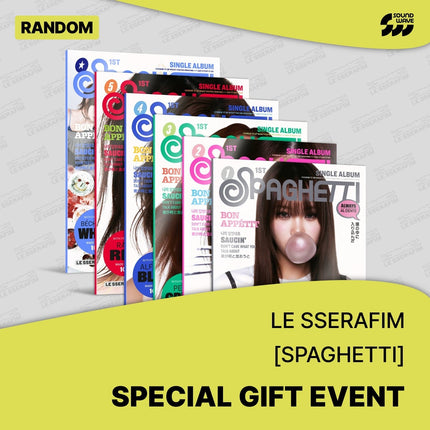 LE SSERAFIM - SPAGHETTI 1ST SINGLE ALBUM SOUNDWAVE LUCKY DRAW EVENT COMPACT VER RANDOM - COKODIVE
