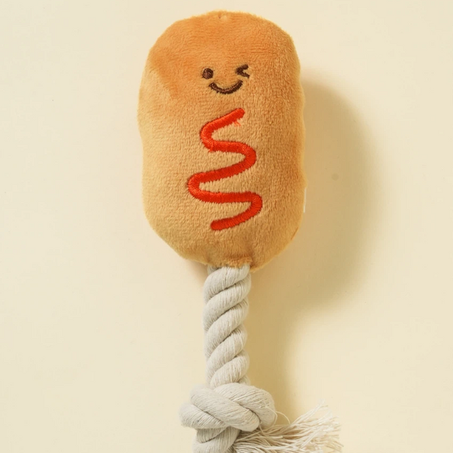 [FOR PET] CORNDOG TUG TOY - COKODIVE