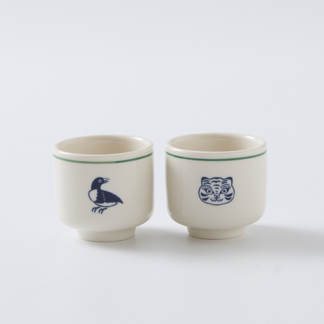 KOREAN FOLK PAINTING SOJU CUP SET (2PCS) - COKODIVE