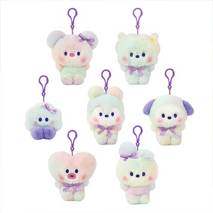 BT21 MINI RAINBOW PLUSH KEYRING - COKODIVE