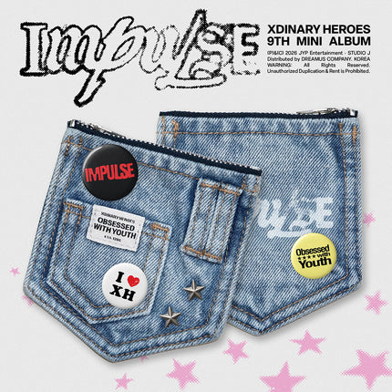 XDINARY HEROES - IMPULSE 9TH MINI ALBUM DENIM POUCH VER 107 - COKODIVE