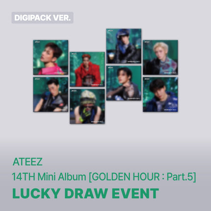 ATEEZ - GOLDEN HOUR : PART.5 14TH MINI ALBUM SOUNDWAVE LUCKY DRAW EVENT DIGIPACK VER RANDOM - COKODIVE