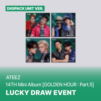 ATEEZ - GOLDEN HOUR : PART.5 14TH MINI ALBUM SOUNDWAVE LUCKY DRAW EVENT DIGIPACK UNIT VER RANDOM - COKODIVE