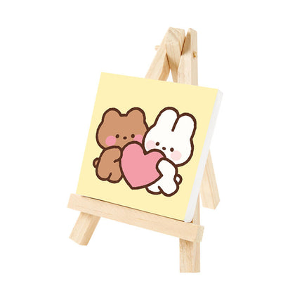 DIY PAINTING HEART BEAR BUNNY CANVAS - COKODIVE