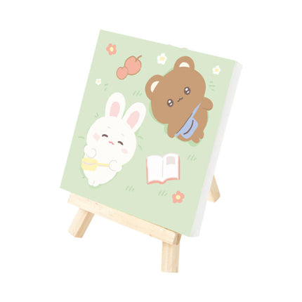 DIY PAINTING MEADOW BEAR BUNNY CANVAS - COKODIVE