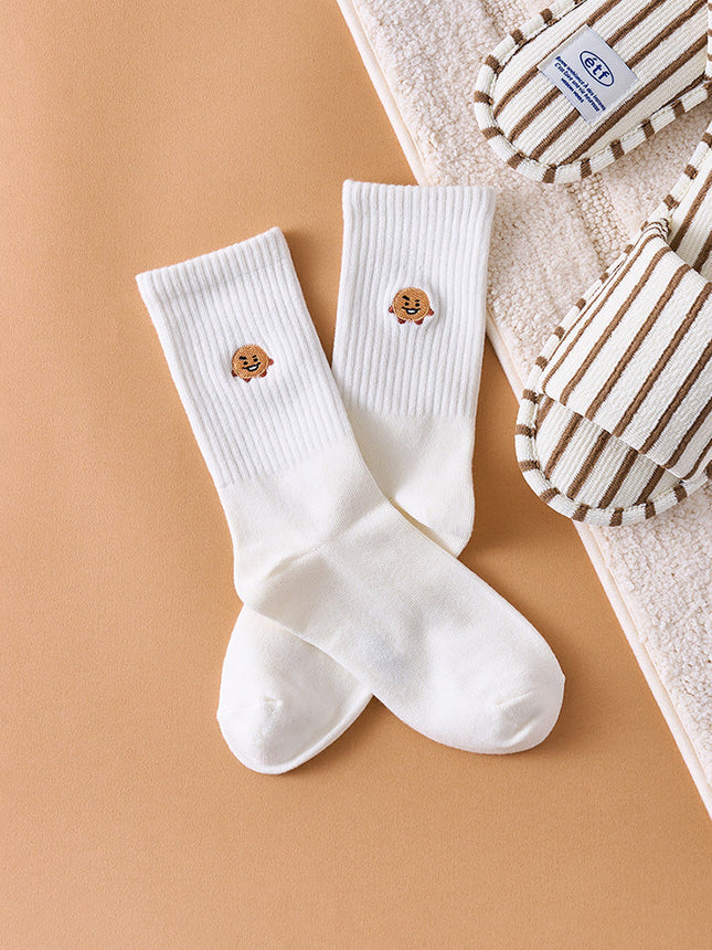 BT21 - BASIC DAILY EMBROIDERY SOCKS - COKODIVE