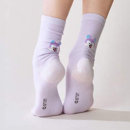 BT21 - BASIC JACQUARD FACE SOCKS - COKODIVE