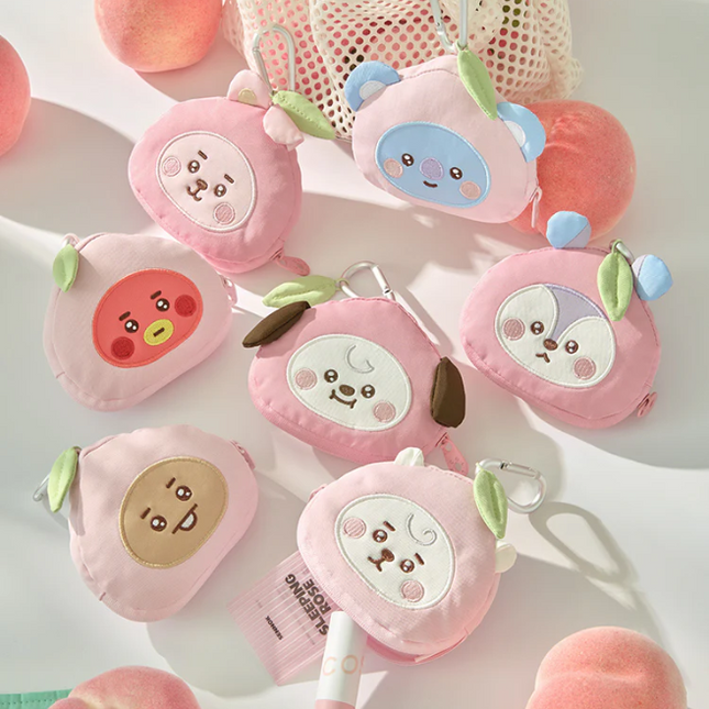 BT21 - PEACH HOLIC FACE POUCH KEYRING - COKODIVE