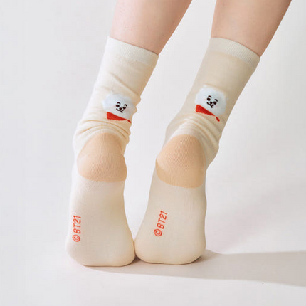 BT21 - BASIC JACQUARD FACE SOCKS - COKODIVE