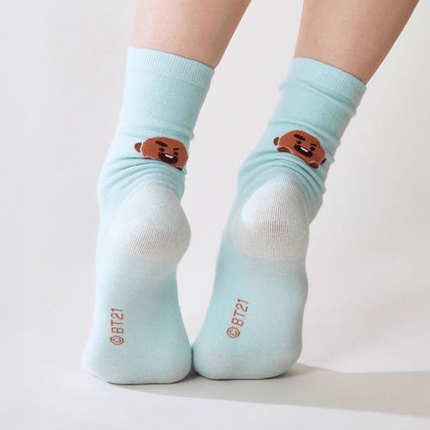 BT21 - BASIC JACQUARD FACE SOCKS - COKODIVE