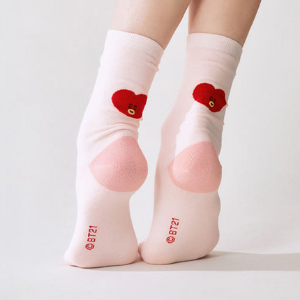 BT21 - BASIC JACQUARD FACE SOCKS - COKODIVE