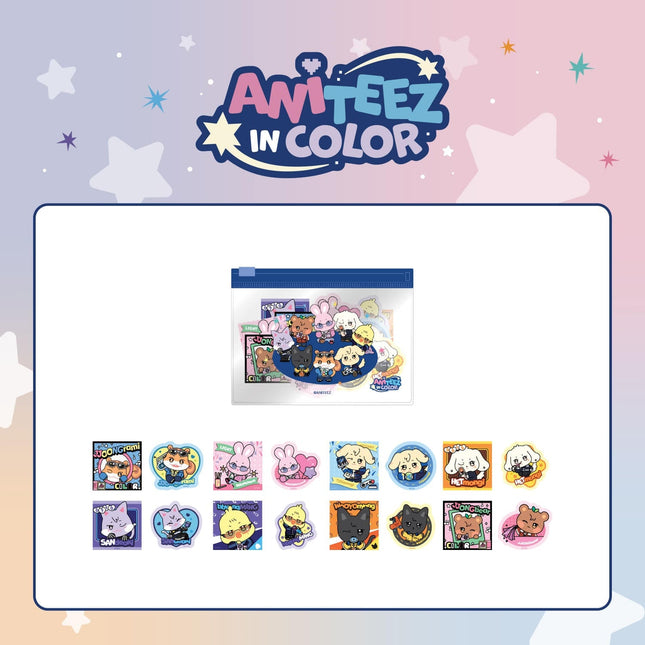 ATEEZ - ANITEEZ IN COLOR POP UP OFFICIAL MD FLAKE STICKER SET (REMOVABLE) - COKODIVE