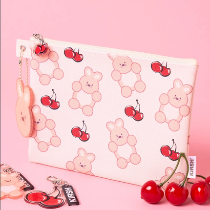 KIRSH FLAT KEYRING POUCH (WITTY BUNNY PINK) - COKODIVE