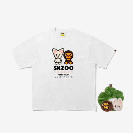STRAY KIDS - BAPE X STRAY KIDS FOXL.NY BABY MILO TEE M (I.N) + SCRUNCHIES (GREEN) SET - COKODIVE