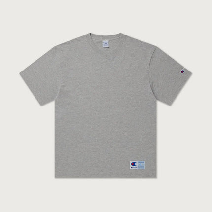 [BTS V PICK] CHAMPION JOCK TAG SHORT SLEEVE T-SHIRT GREY - COKODIVE