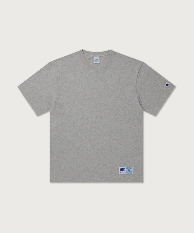 [BTS V PICK] CHAMPION JOCK TAG SHORT SLEEVE T-SHIRT GREY - COKODIVE