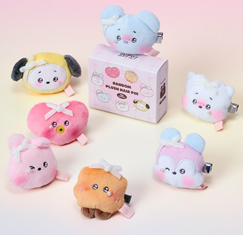 BT21 - RIBBONED U MININI RANDOM PLUSH HAIR PIN - COKODIVE