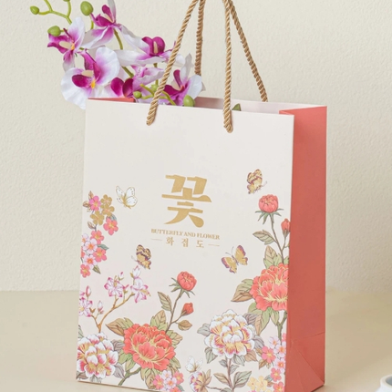 HANGEUL BUTTERFLY AND FLOWER SHOPPING BAG (S) - COKODIVE