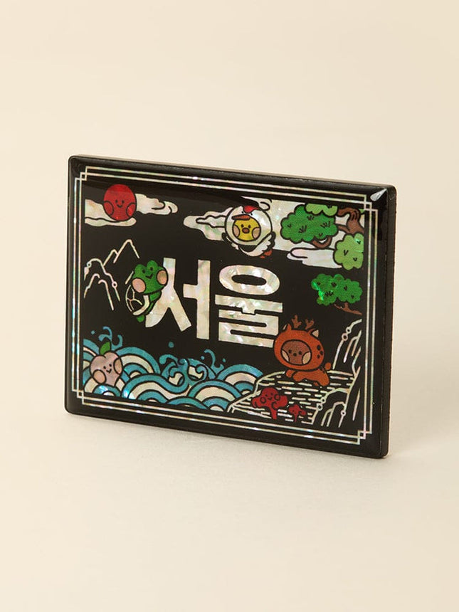 LINE FRIENDS MININI JANGSAENGDO MOTHER-OF-PEARL MAGNET K-SOUVENIR - COKODIVE